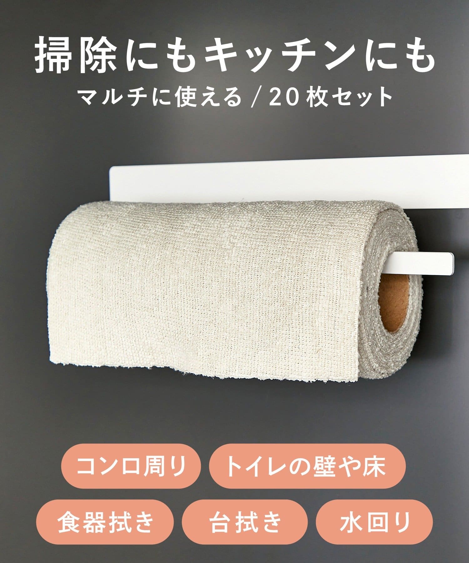 マイクロファイバーロールふきん20枚 ￥660(税込)