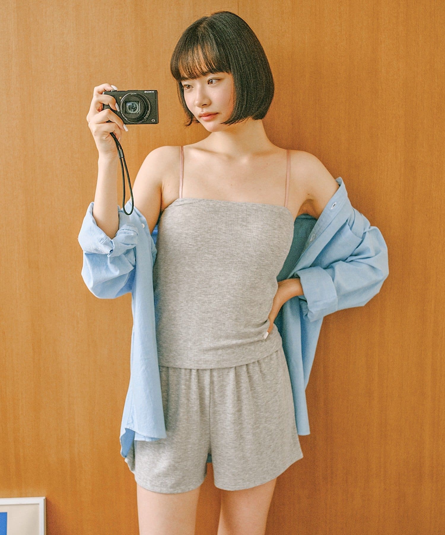 配色パット付キャミショートパンツセット 各サイズ ￥1,980(税込)